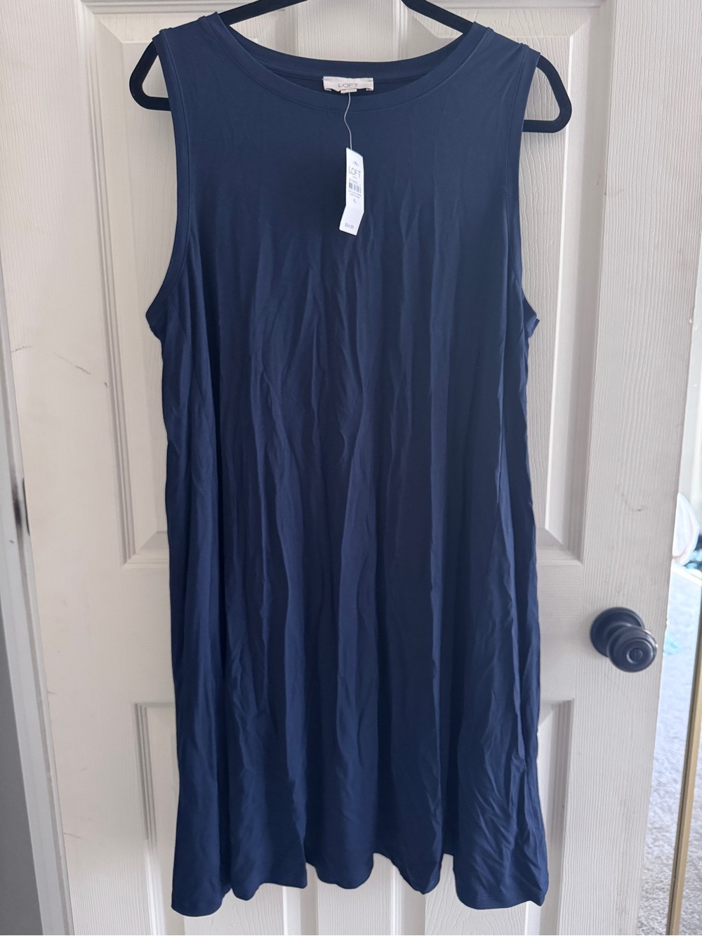 LOFT Navy Sleeveless Swing Dress